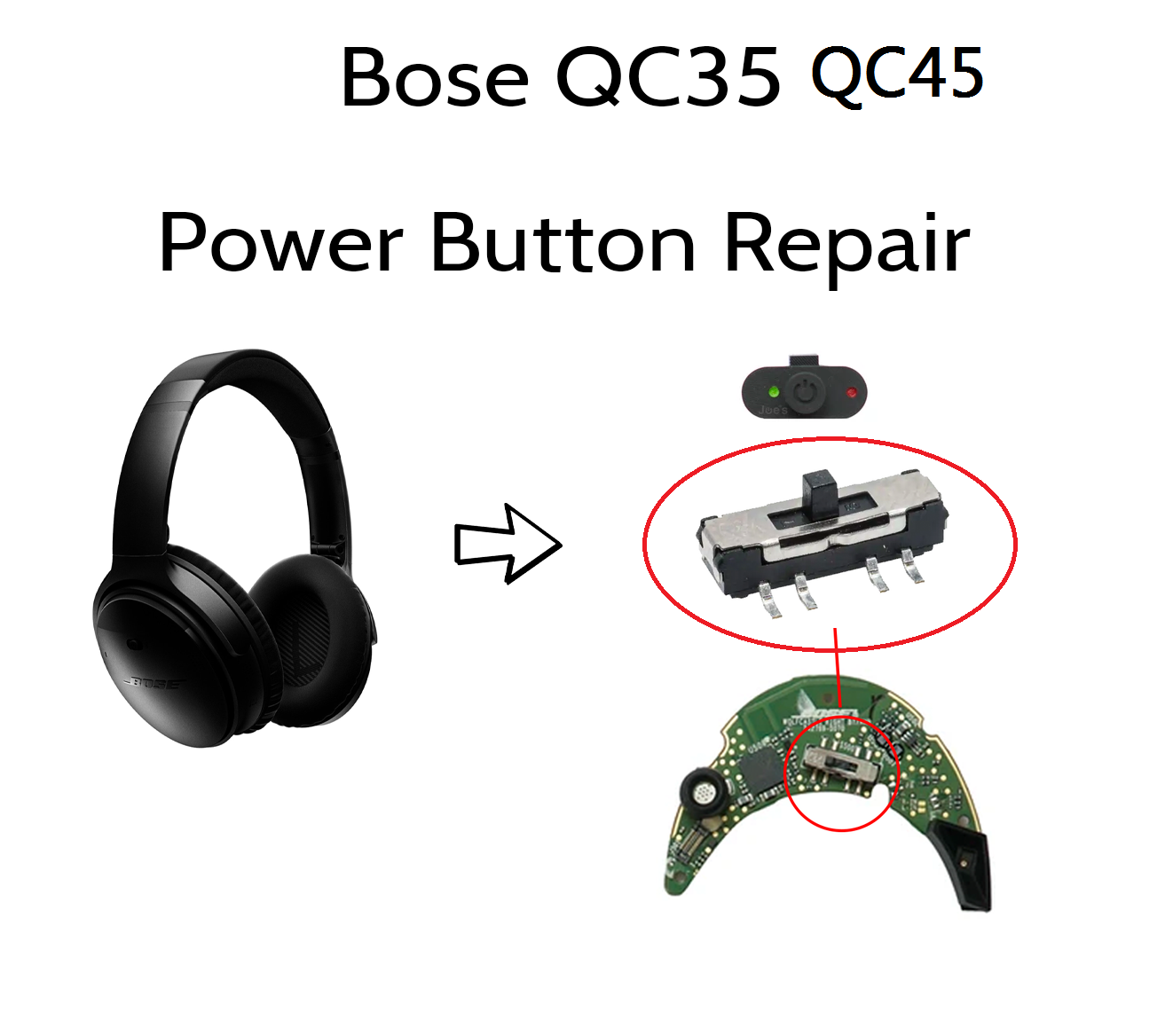 Bose QC35, QC45 무선 헤드폰용 전원 버튼  - Bose Headphone Qc45 리뷰 및 가격